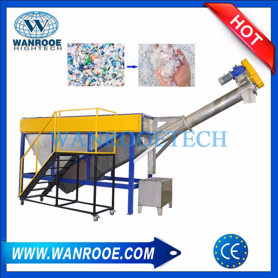 Horizontal Friction Pet Bottle Hot Steam Washing Plastic Floating Washer Machine