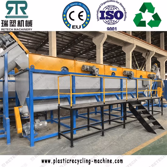 Residuos de tubería de PVC/bolsa de PP/botella de PET/máquina de reciclaje de plástico de película PE con lavado y peletizadora/extrusora/Suqeezer/granulador para diferentes materiales blandos o duros