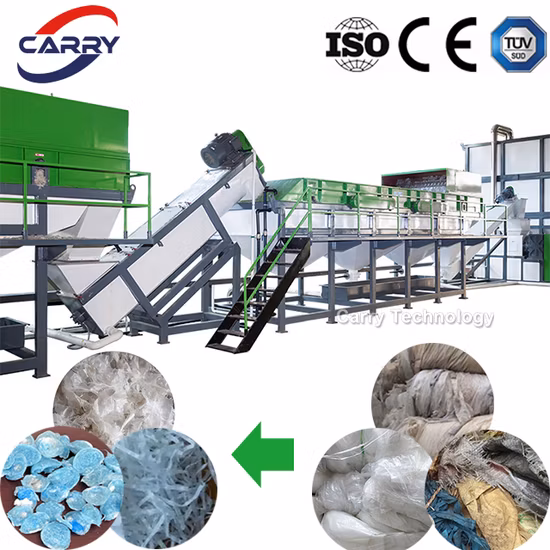 Línea de lavado de botellas de PET Máquina de trituración, lavado y reciclaje de plástico Máquina de reciclaje de plástico para planta