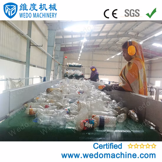 Máquina de reciclaje de lavado de trituración de botellas de PET de plástico con lavadora de fricción de alta velocidad