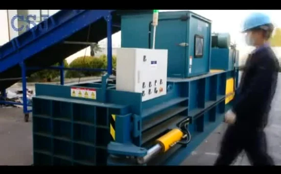 Empacadora horizontal semiautomática de venta caliente para botellas de PET / máquina empacadora de residuos de plástico de prensa hidráulica