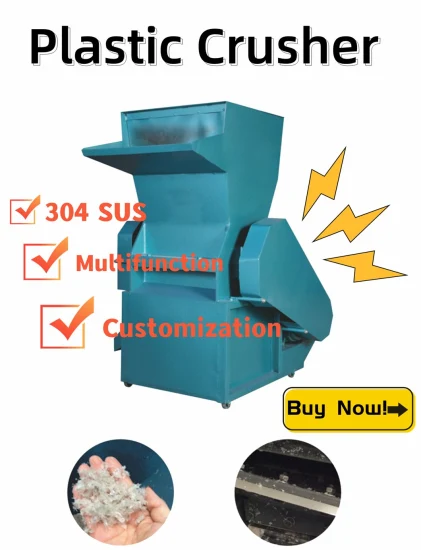 Máquina trituradora de película plástica de alto rendimiento para telas/botella de plástico/bolsa/reciclado